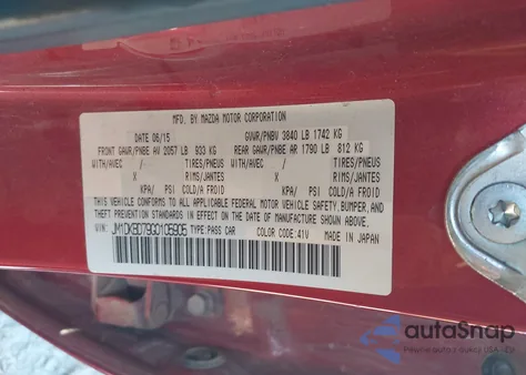 2016 Mazda Cx-3 Grand Touring from USA, damaged, VIN JM1DKBD79G0105905